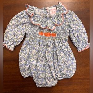 Stitchy Fish Blue Floral Pumpkin Bubble